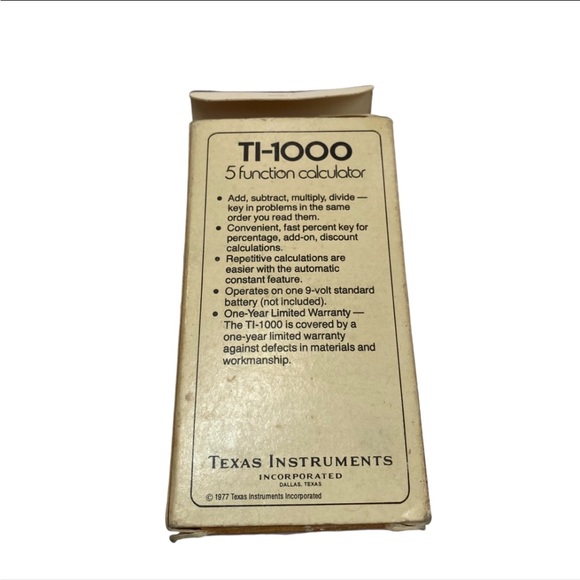 Vintage 70s Texas Instruments TI-1000 Calculator with box - Picture 7 of 13